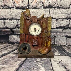 Vintage 1990's Western Clock with Saddle\Boots\Hat - Works!